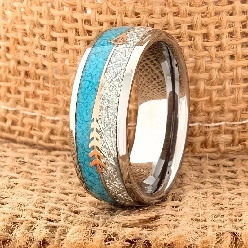 Antieke emaille zilveren ring | Witgoud