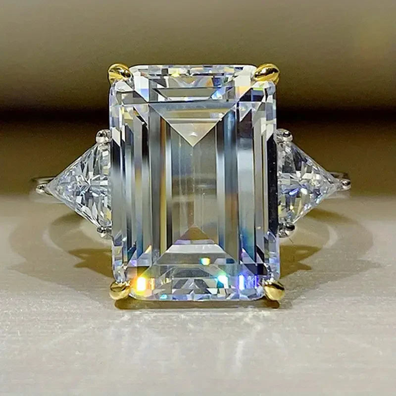 Antieke vierkante glazen ring | Goud
