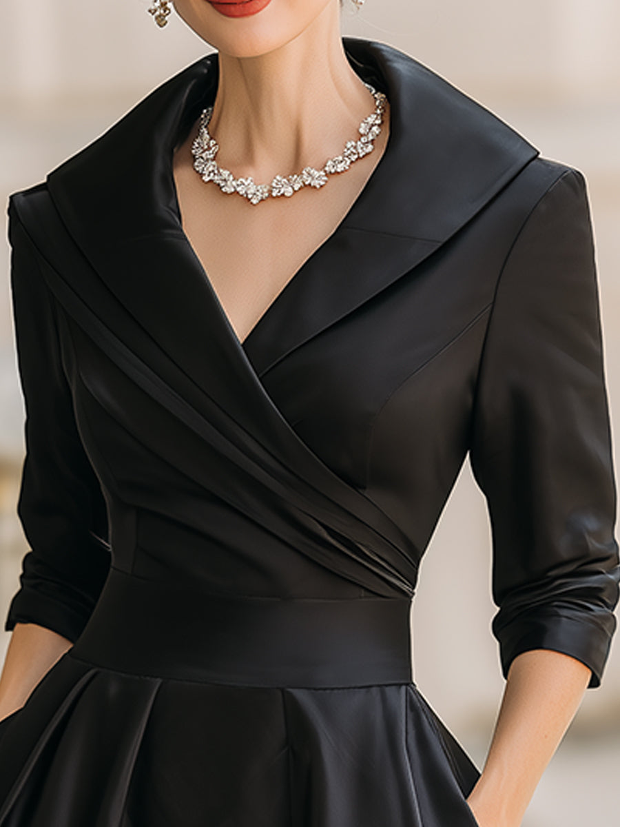 Midi Jurk met Overslagdetail
