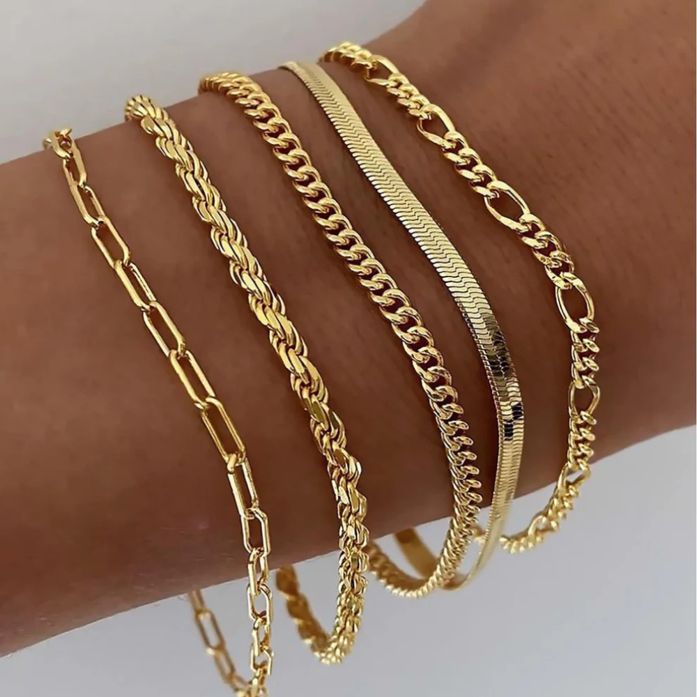 Sylvia's gouden armband-set