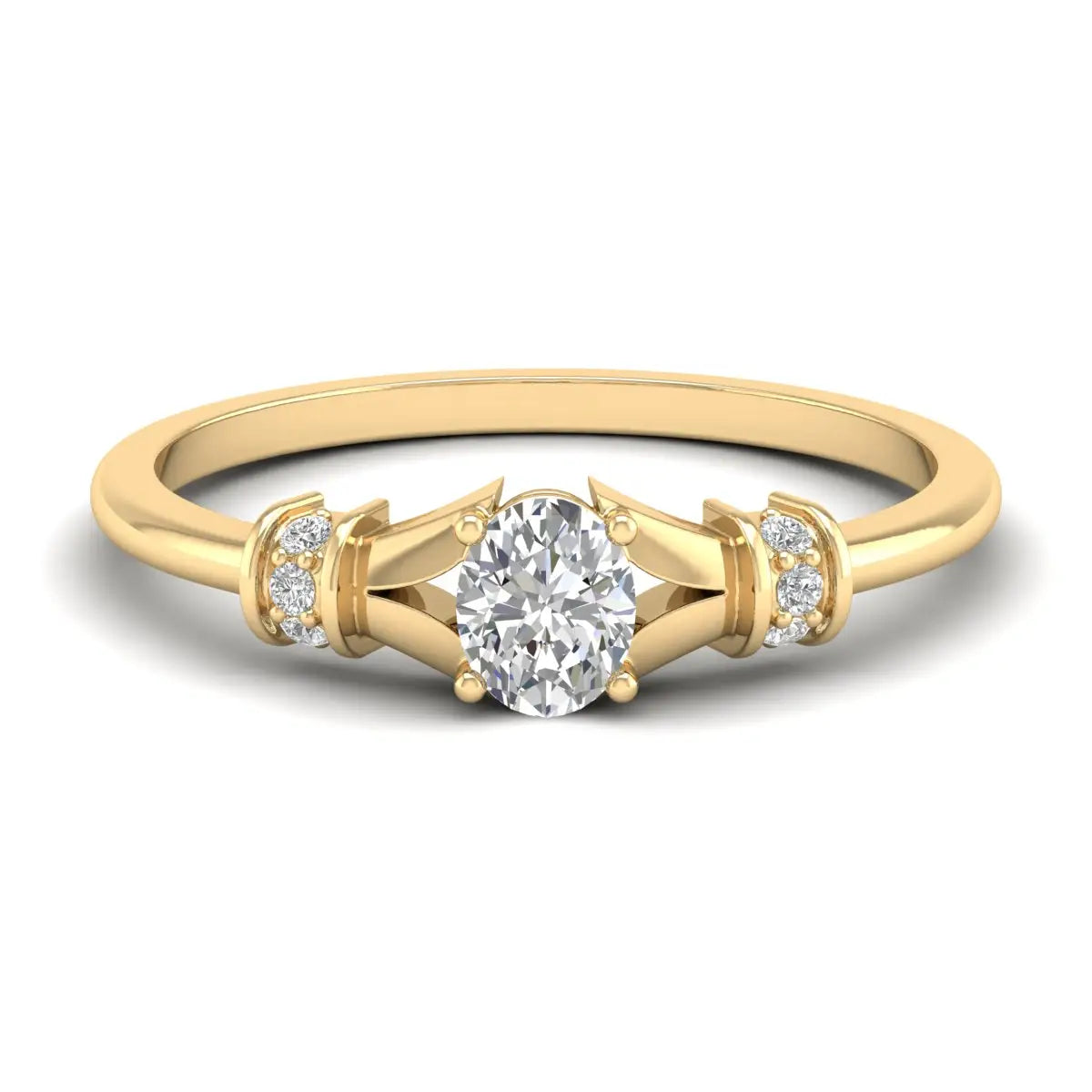 Gouden ring met ovale slijping