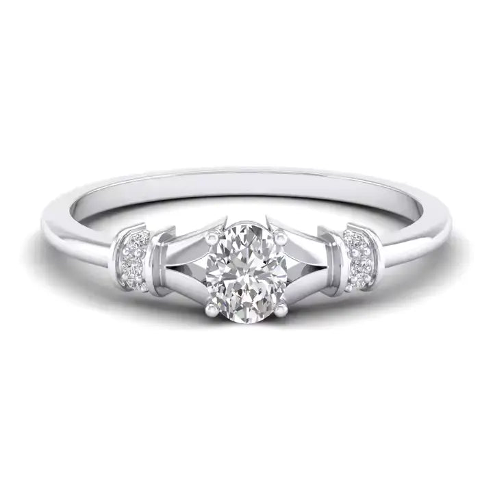Gouden ring met ovale slijping