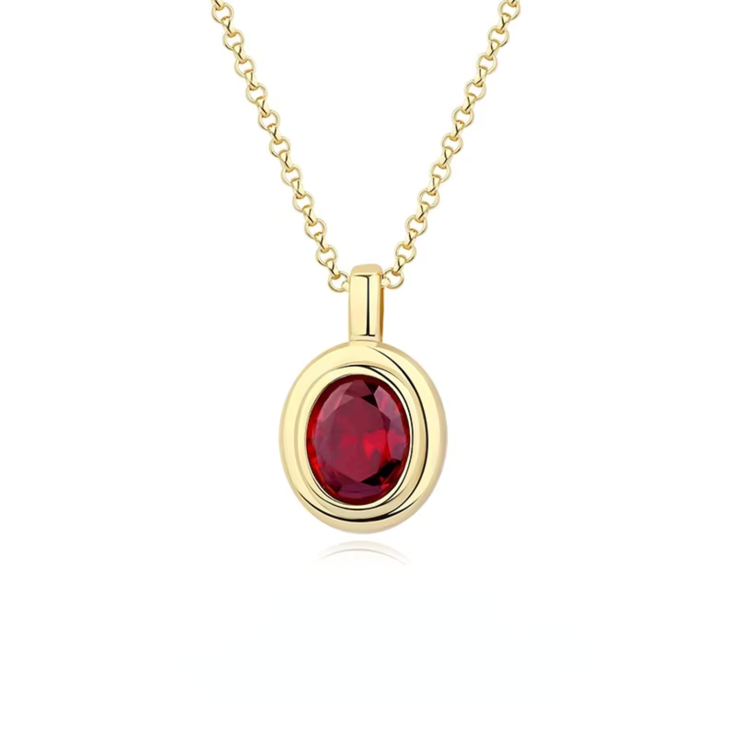 Hangerketting met rode kubische zirkonia