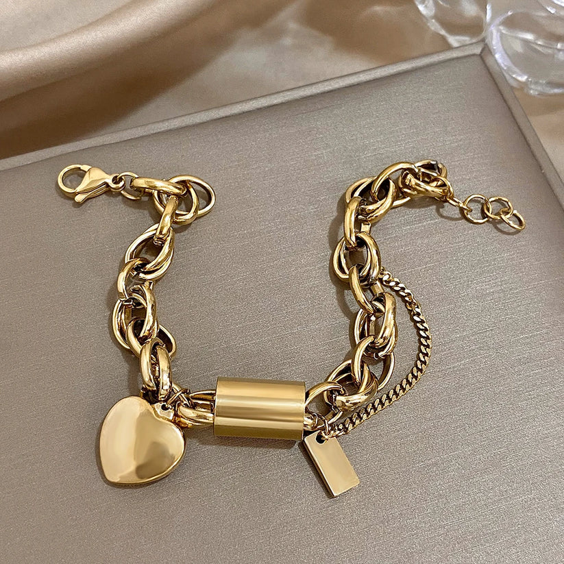 Hartvormige armband | Goud