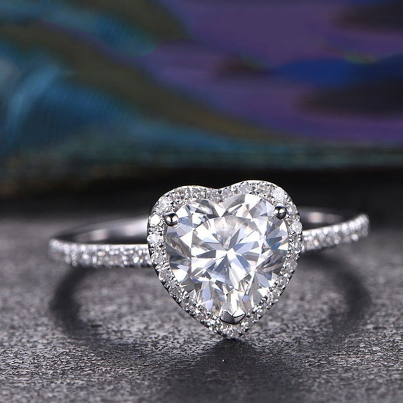 Kristallen hartring met zirkonia's