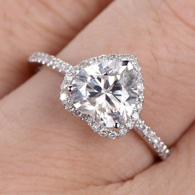 Kristallen hartring met zirkonia's