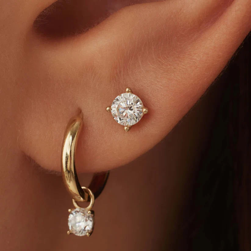 Larmes de Lune stenen oorbellen | Goud