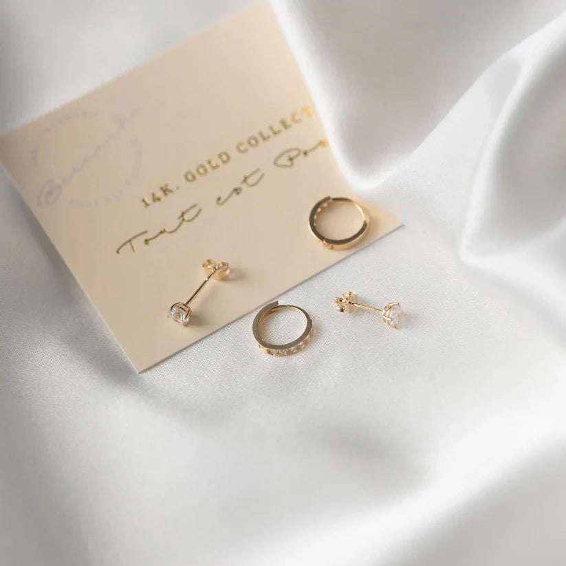 Larmes de Lune stenen oorbellen | Goud