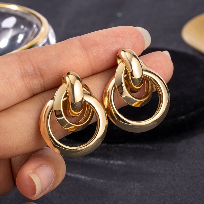 Luxe gouden oorbellen