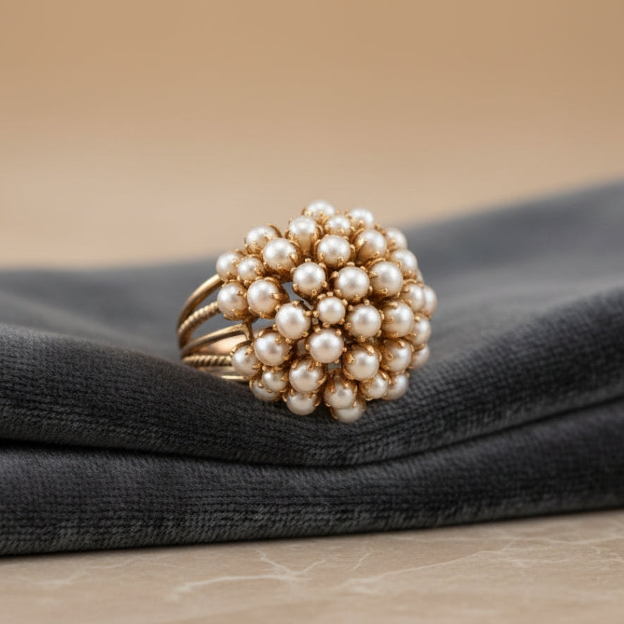 Ring met ingelegde parels
