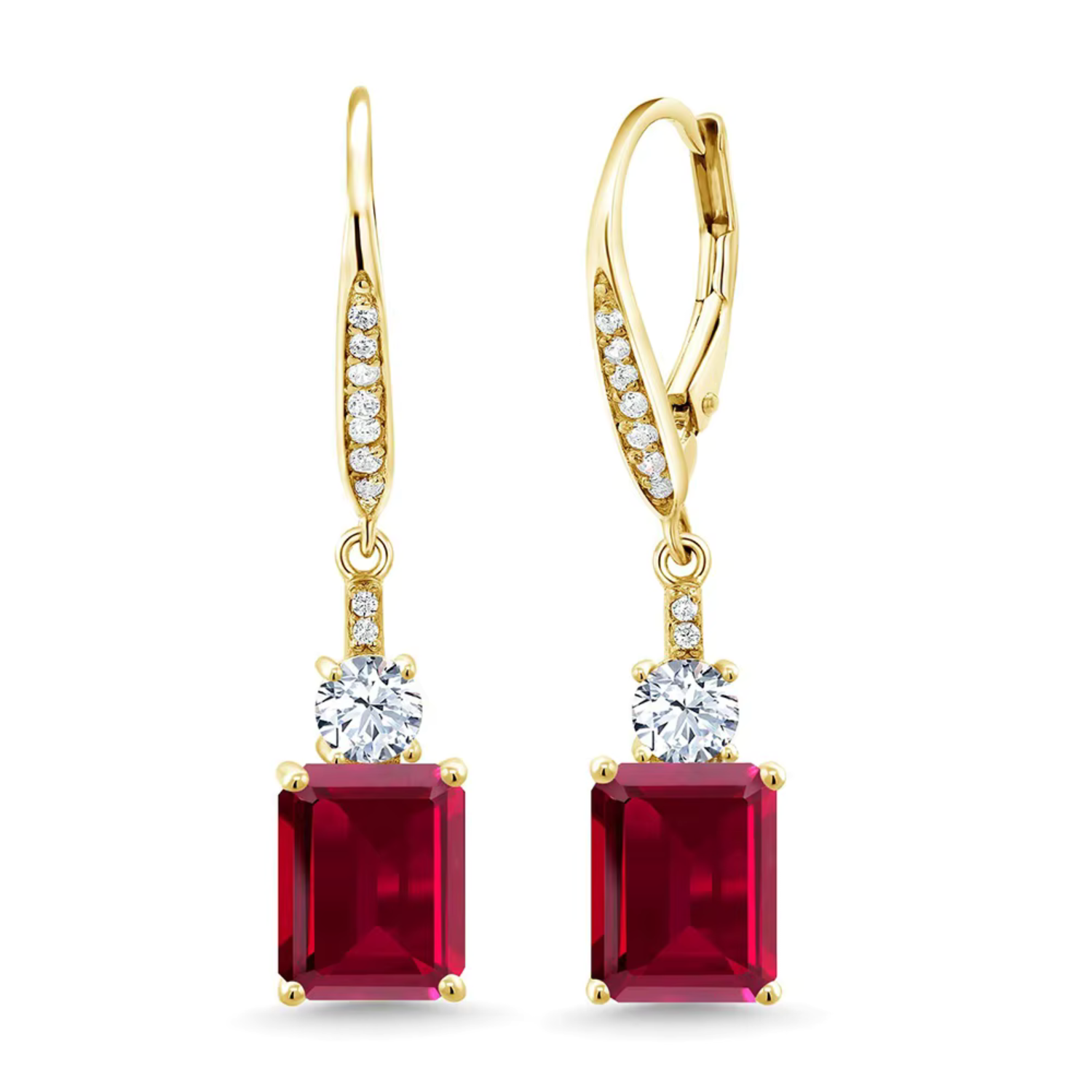 Ruby oorhangers met klapsluiting