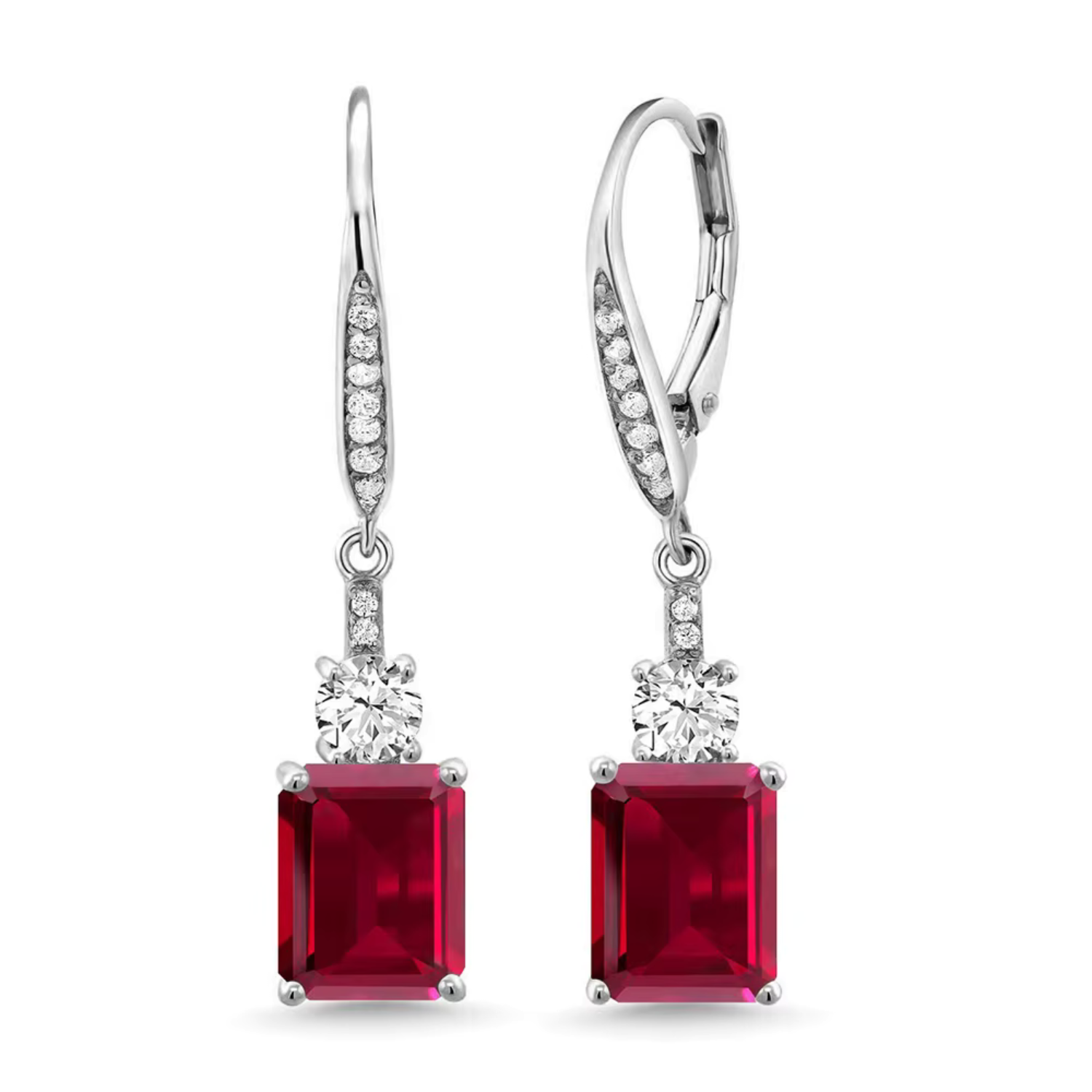 Ruby oorhangers met klapsluiting