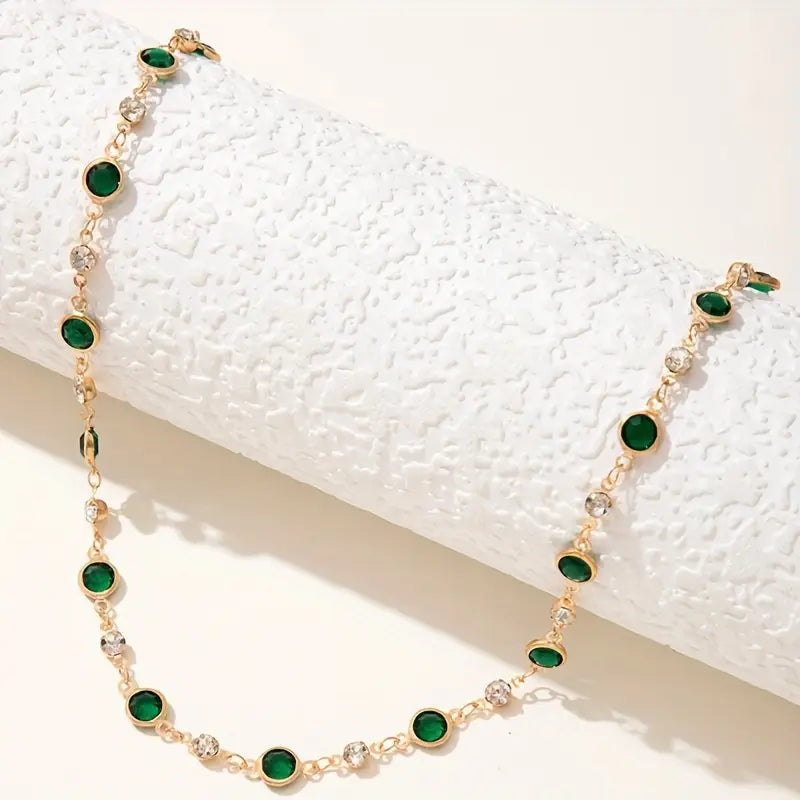 Smaragdgroene hanger ketting