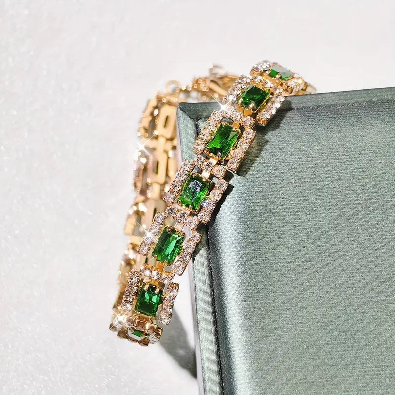 Smaragdgroene statement gouden armband