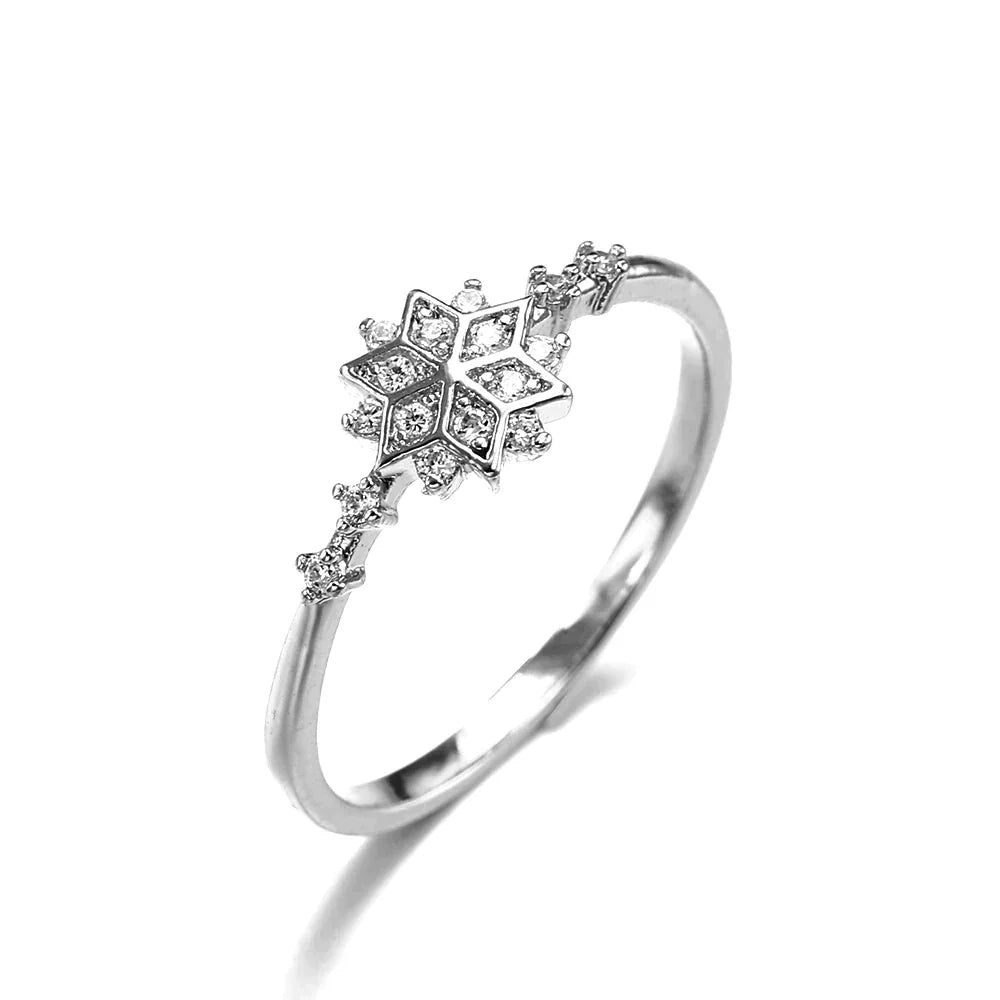 Sneeuwvlokring van 925 sterling zilver.