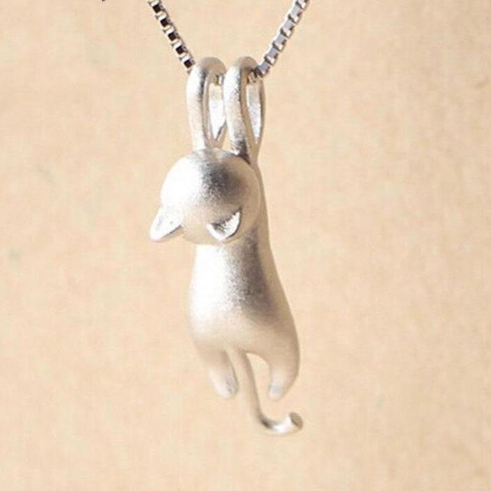 Speelse kattenketting van 925 sterling zilver