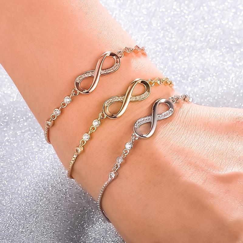 Verstelbare Infinity-armband in zilver