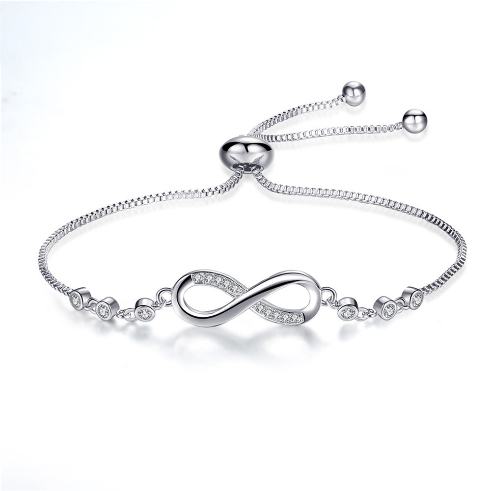 Verstelbare Infinity-armband in zilver