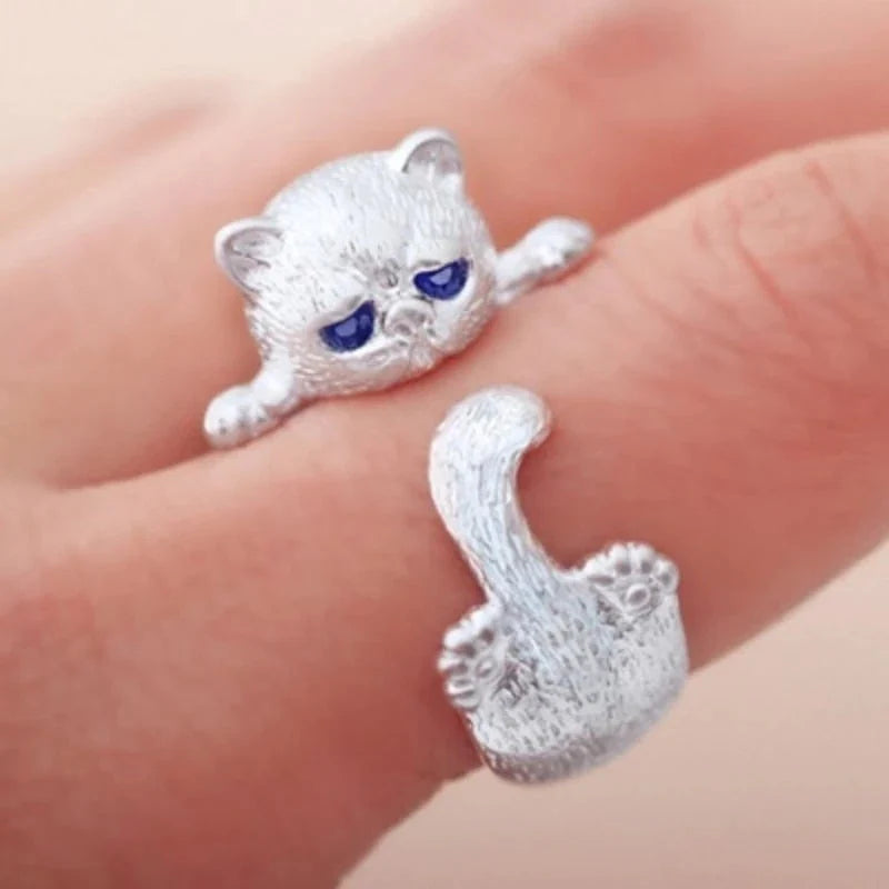 Verstelbare kittenring | Witgoud