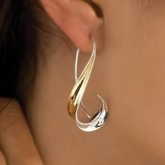 Vintage gouden hangende oorbellen