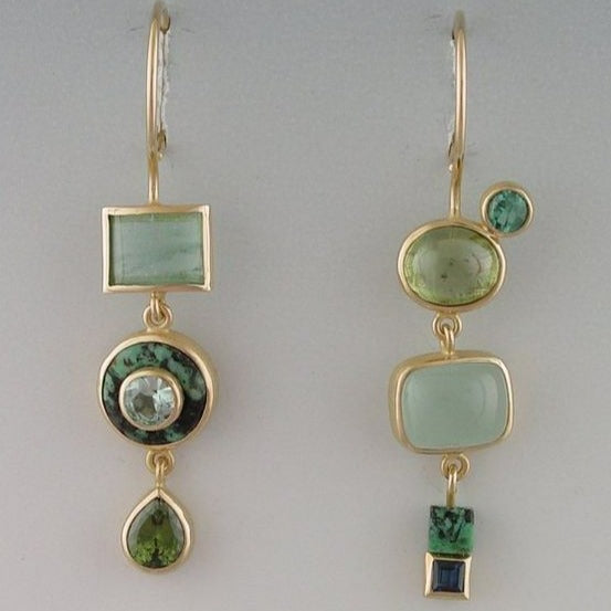 Vintage groene hangende oorbellen