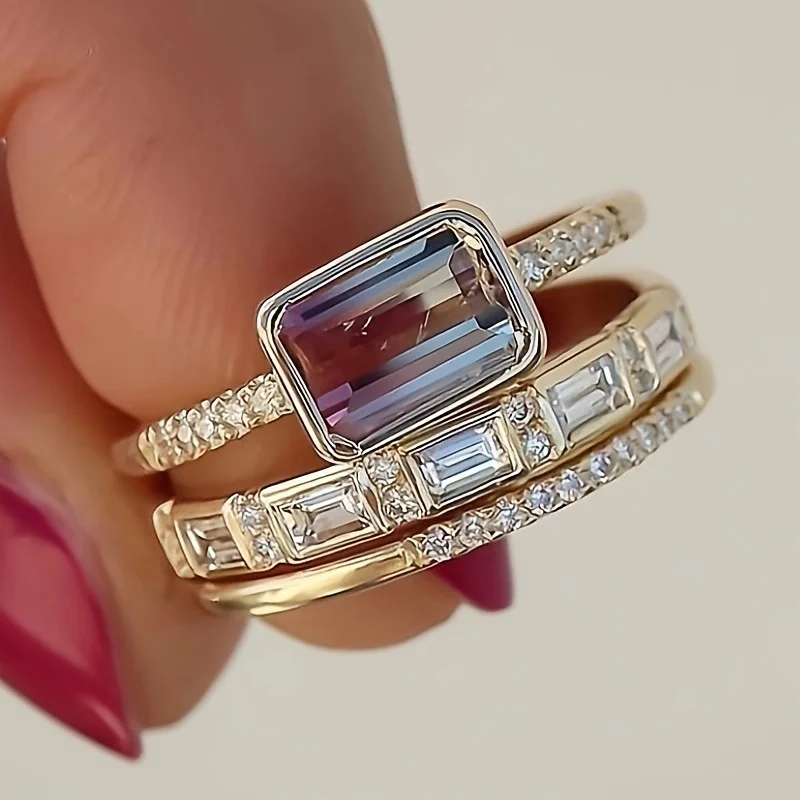 Vintage ringenset van helder glas