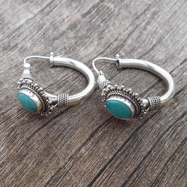 Vintage turquoise oorbellen
