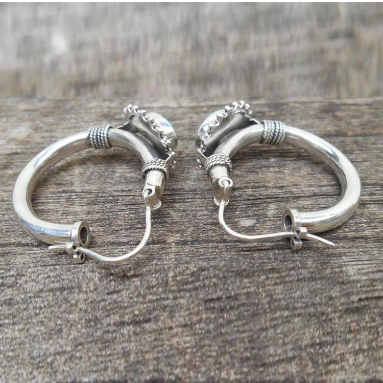 Vintage turquoise oorbellen