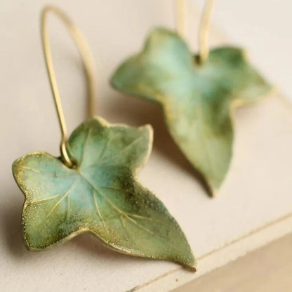 Antieke groene bladoorbellen | Goud