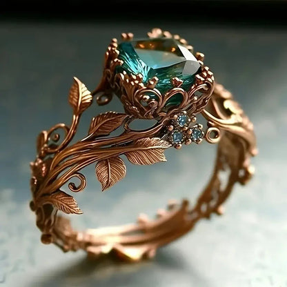 Boslicht Kristallen Ring | Roségoud