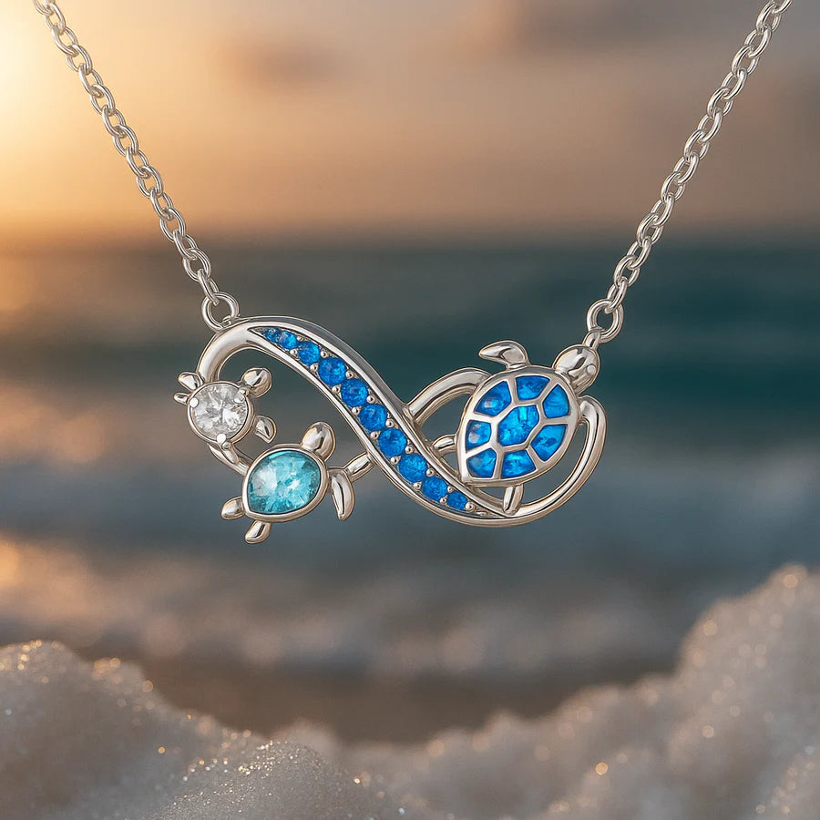 Dubbele ketting in zilver met schildpadjes | Witgoud