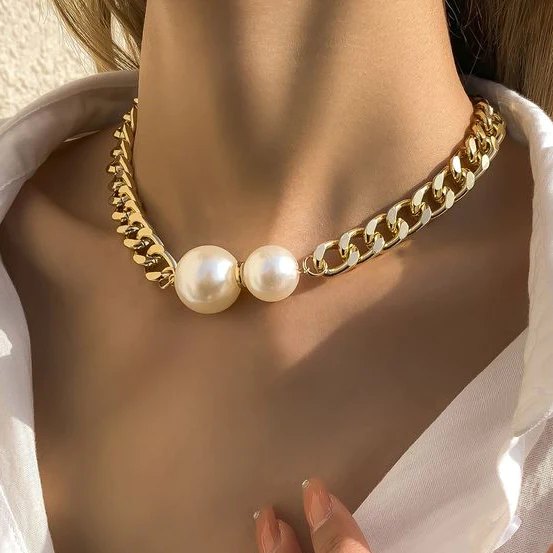 Elegante dubbele parelketting