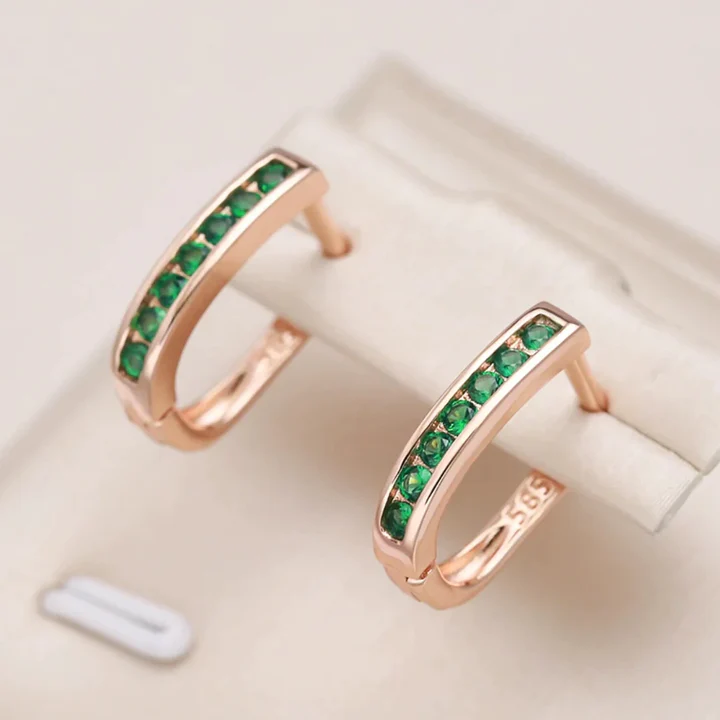 Elegante groene oorbellen met ingelegde zirkonia