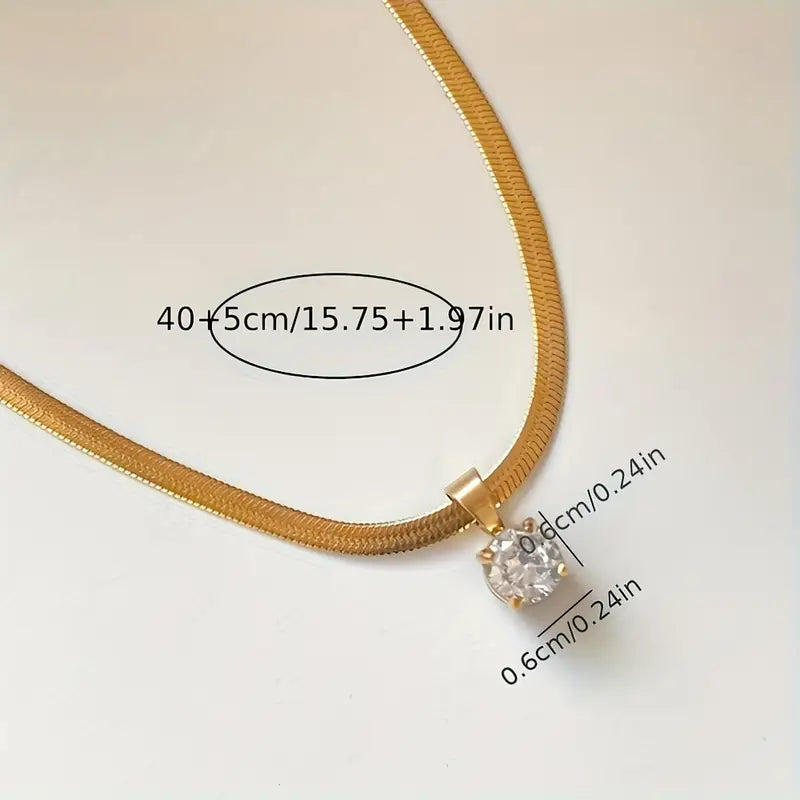 Elegante halsketting met hanger van strasssteentjes | Goud
