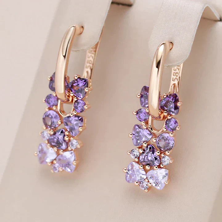Elegante paarse zirkonia oorbellen