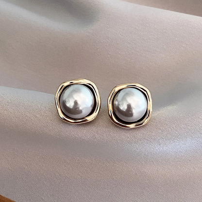 Elegante zwarte parel oorbellen