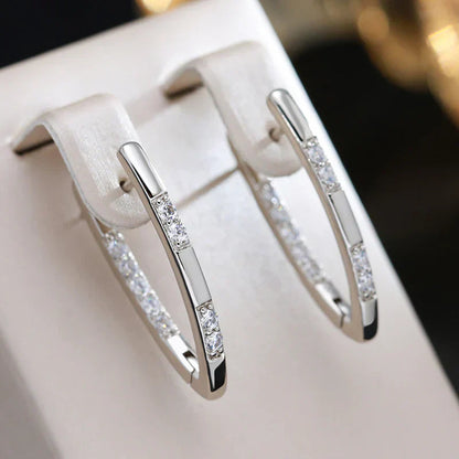 Exquisite oorbellen met zirkonia | Witgoud