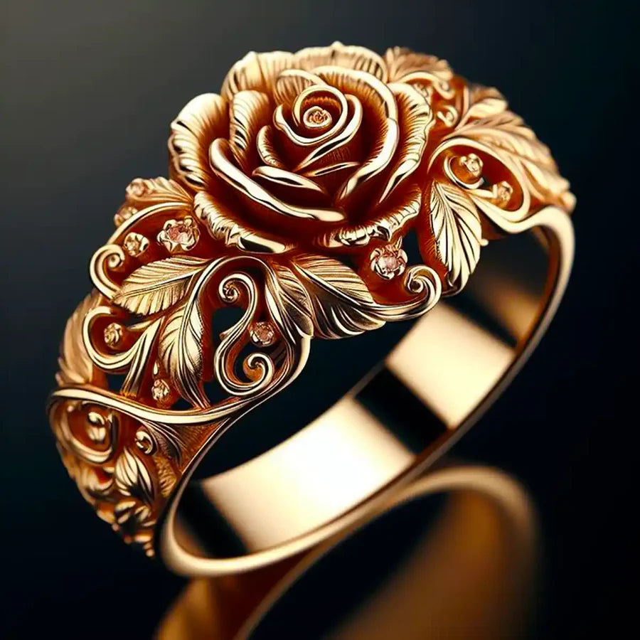 Gouden bloemenring | Goud