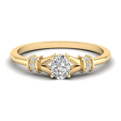 Gouden ring met ovale slijping