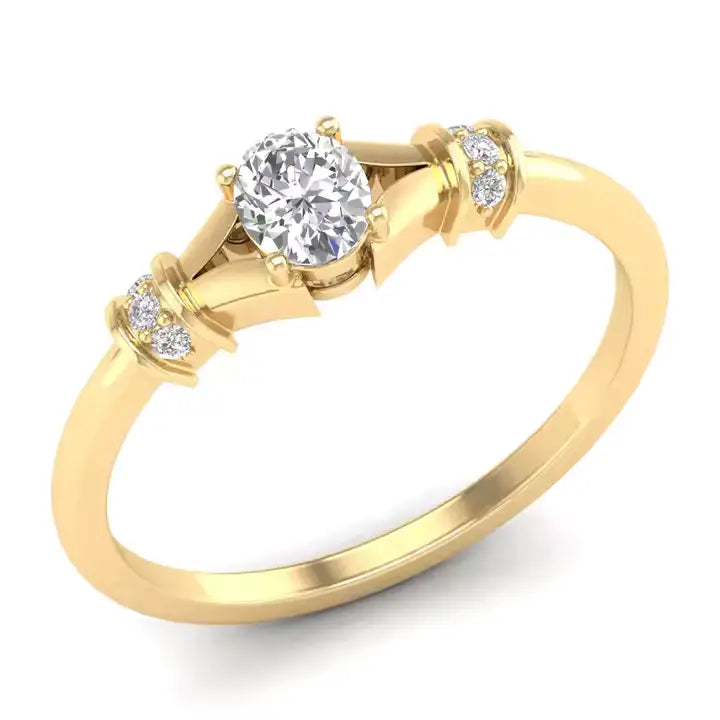 Gouden ring met ovale slijping