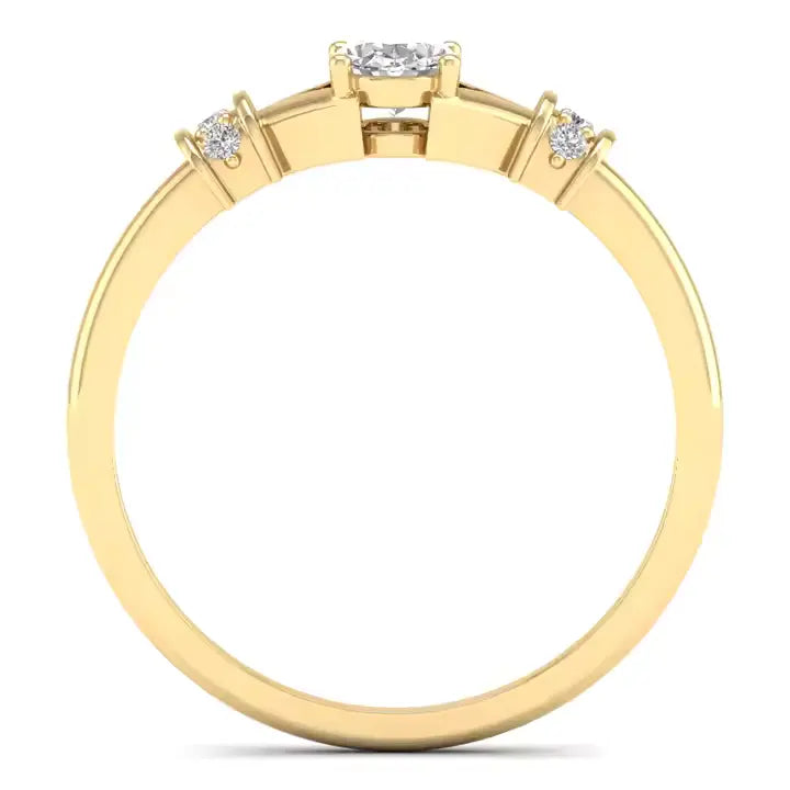 Gouden ring met ovale slijping