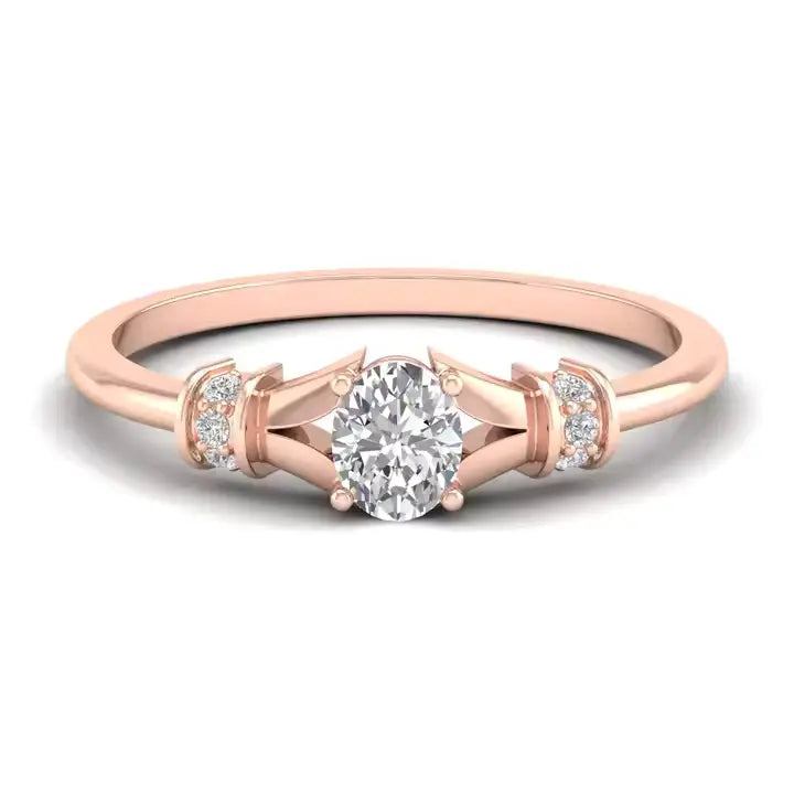 Gouden ring met ovale slijping