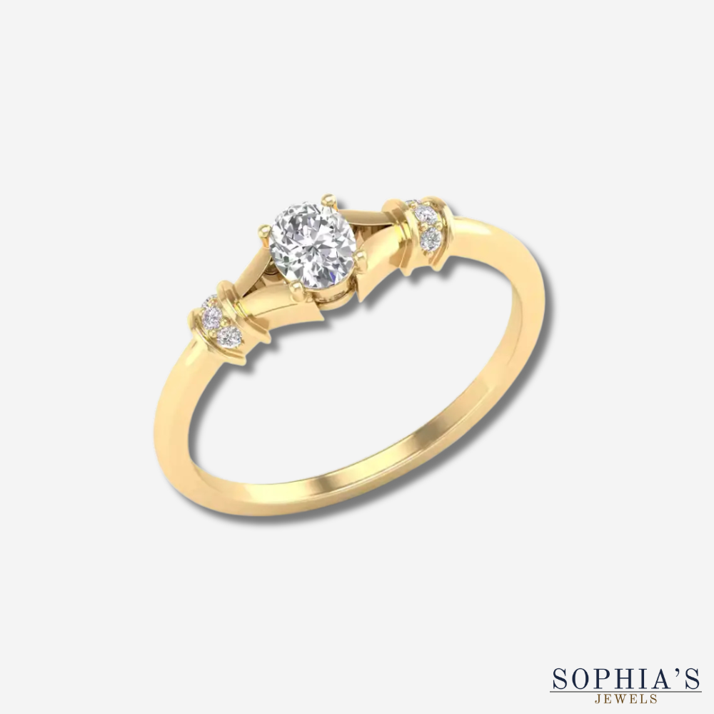 Gouden ring met ovale slijping
