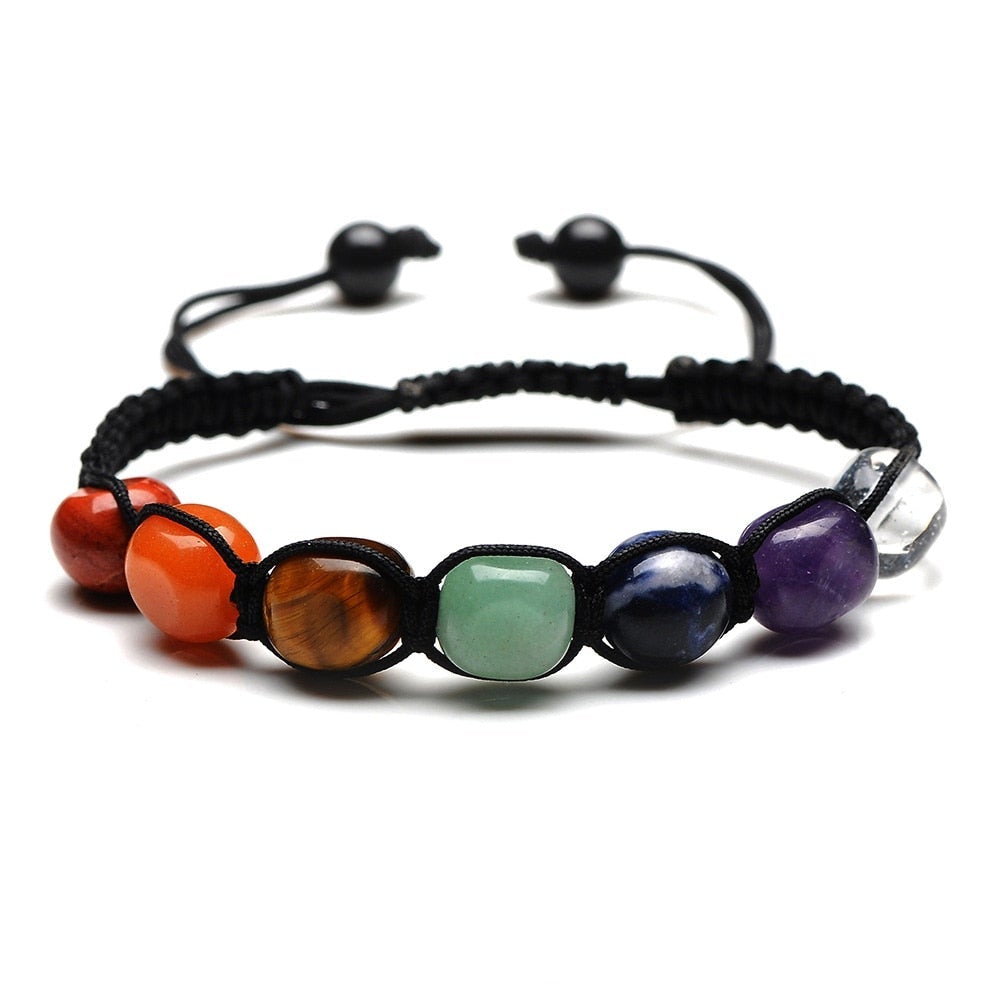 Handgemaakte armband van natuurlijke magische stenen voor welvaart.