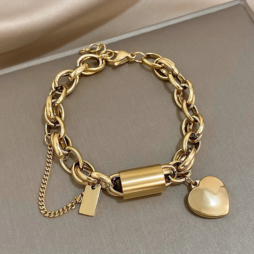 Hartvormige armband | Goud