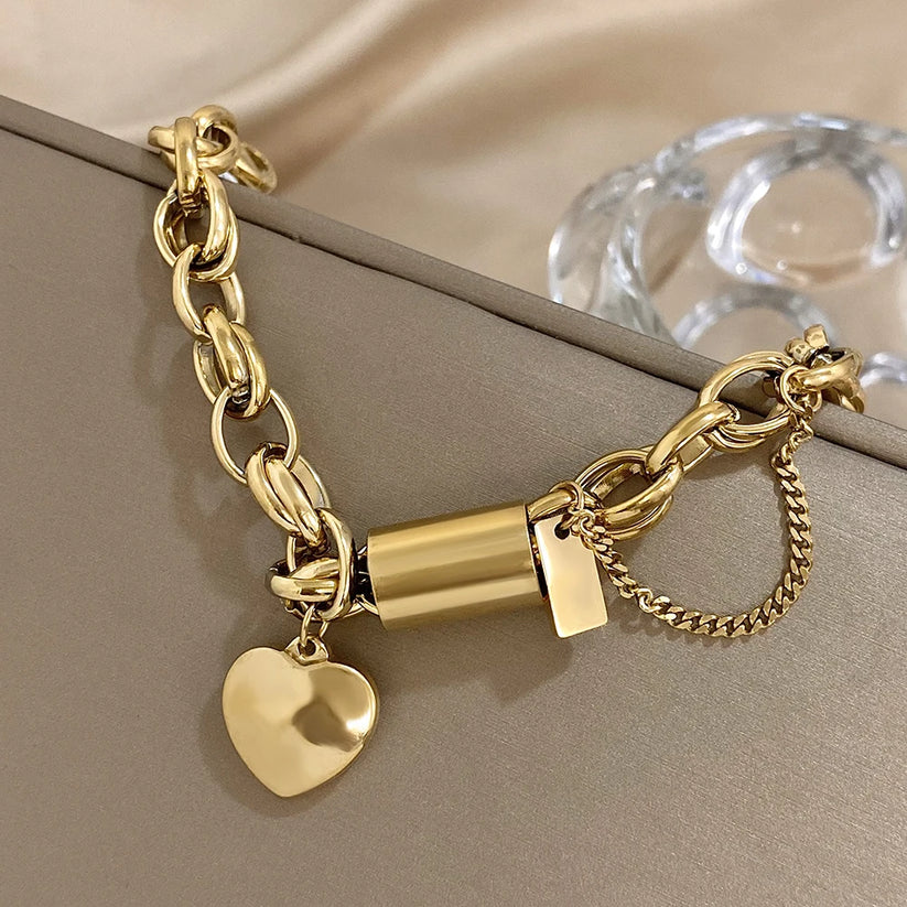 Hartvormige armband | Goud