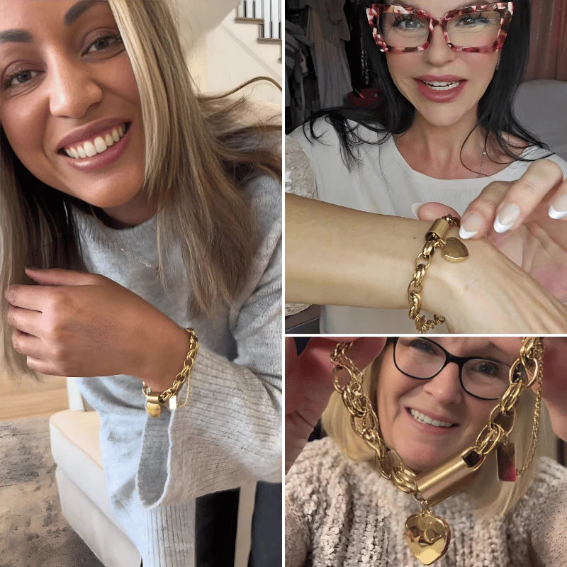 Hartvormige armband | Goud