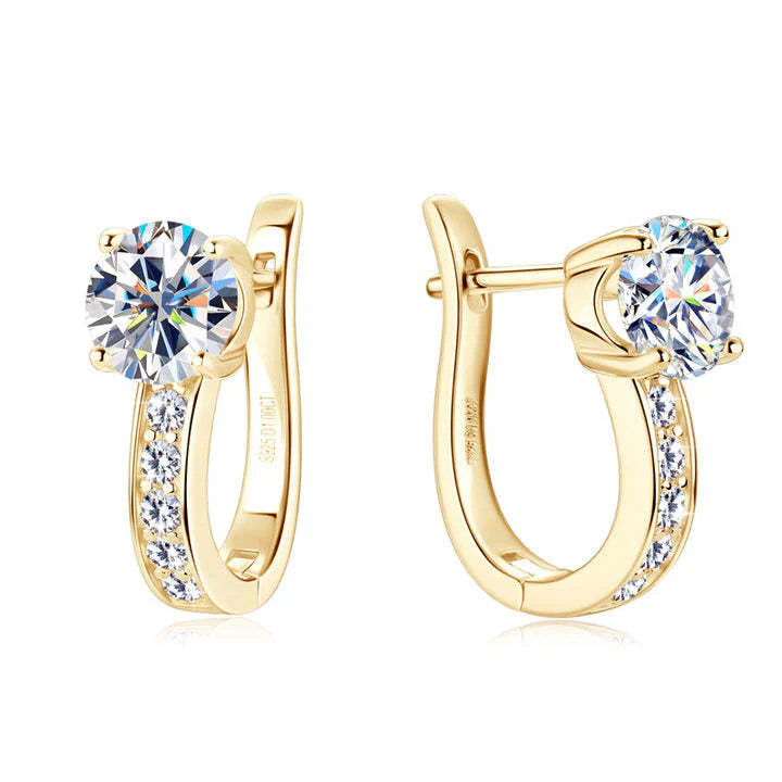 Kanaal Moissanite Huggie oorbellen