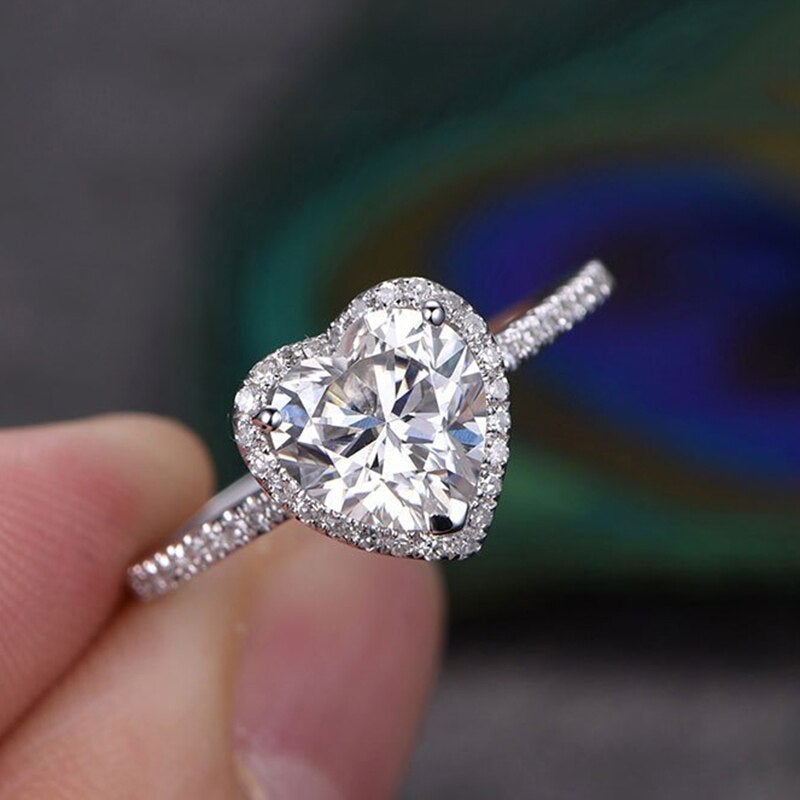 Kristallen hartring met zirkonia's