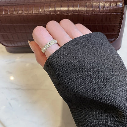 Luxe ring van goud en parels